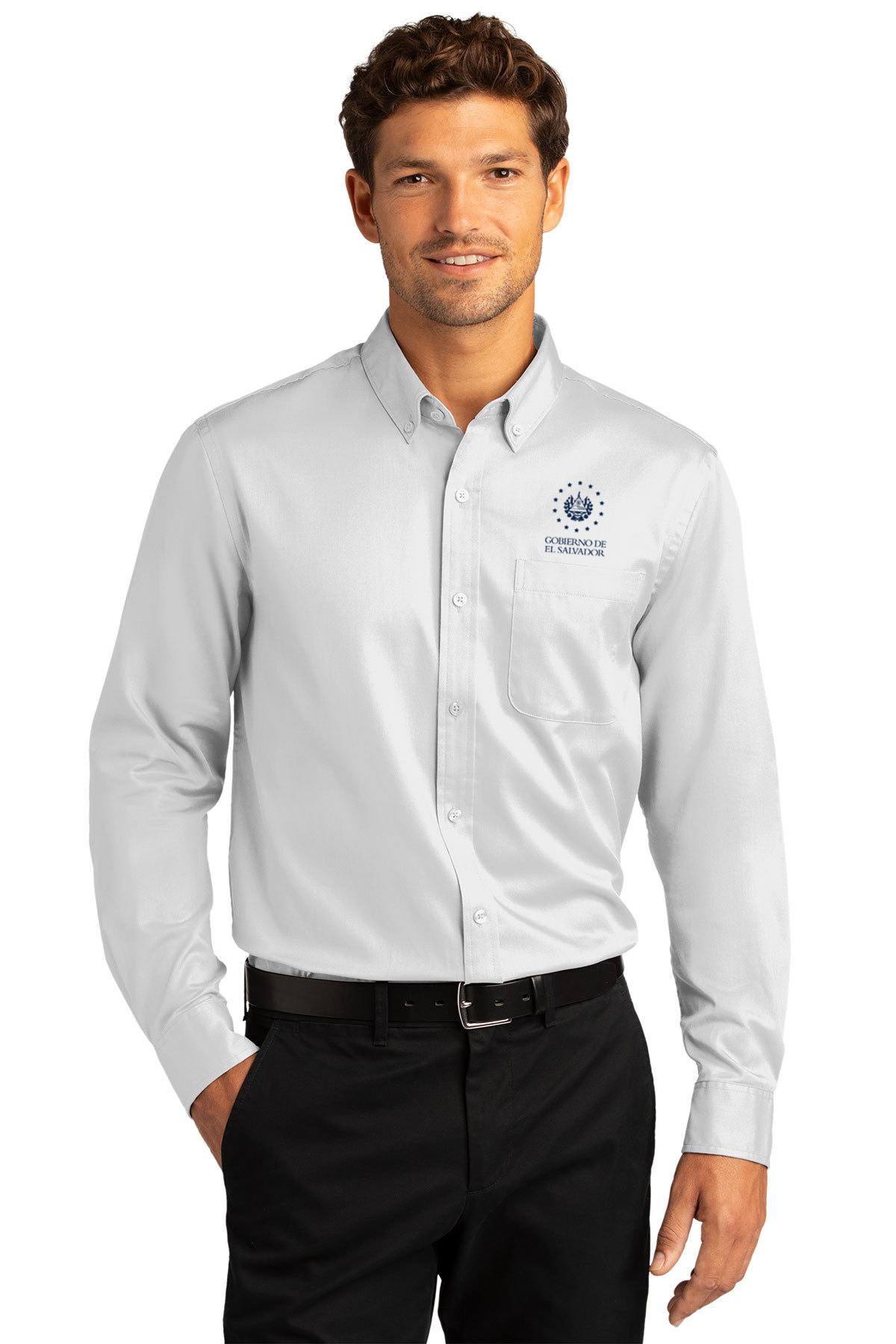 Consulado de El Salvador Long Sleeve SuperPro React™ Twill Shirt