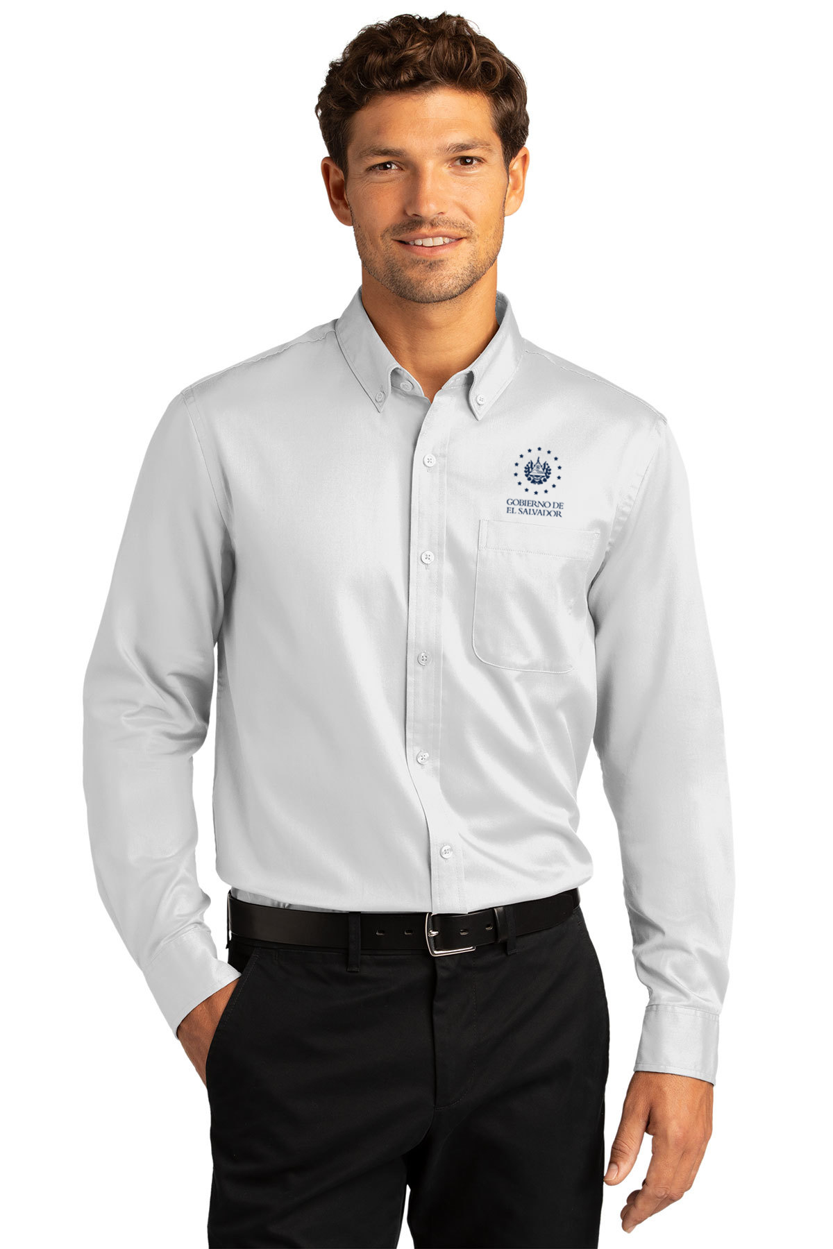 Consulado de El Salvador Long Sleeve SuperPro Reactâ„¢ Twill Shirt