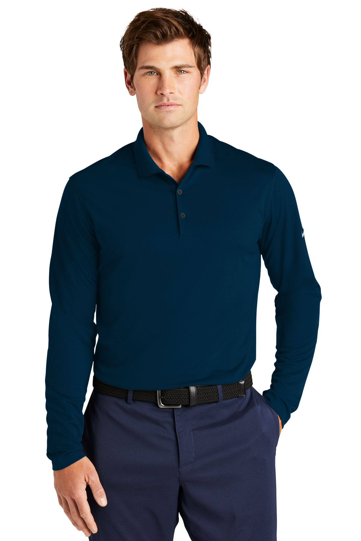 Sport-Tek ST657 Long Sleeve Micropique Sport-Wick Polo - Black