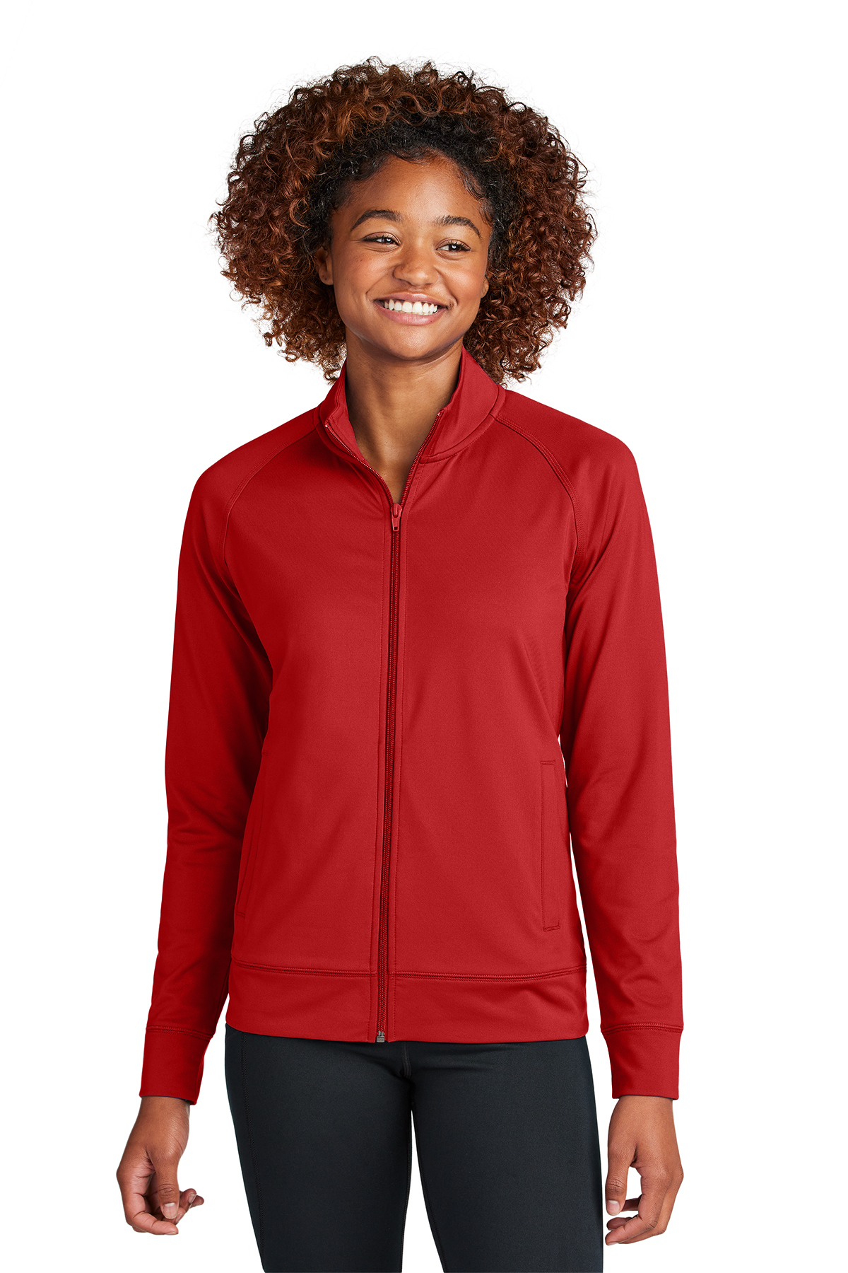 Sport-Tek® Ladies Sport-Wick® Stretch Full-Zip Cadet Jacket