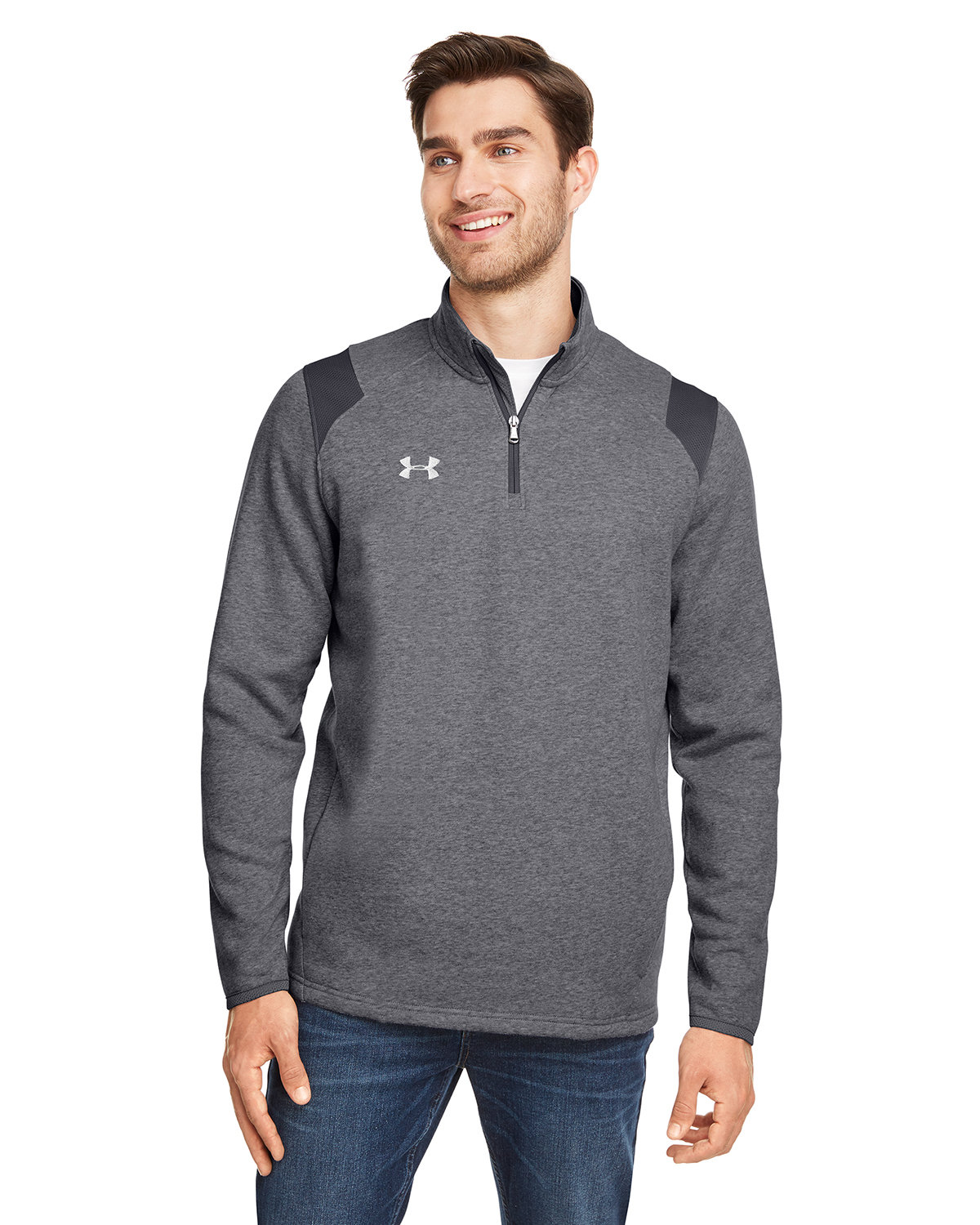 Under Armour Men\'s Hustle Quarter-Zip Pullover Sweatshirt 