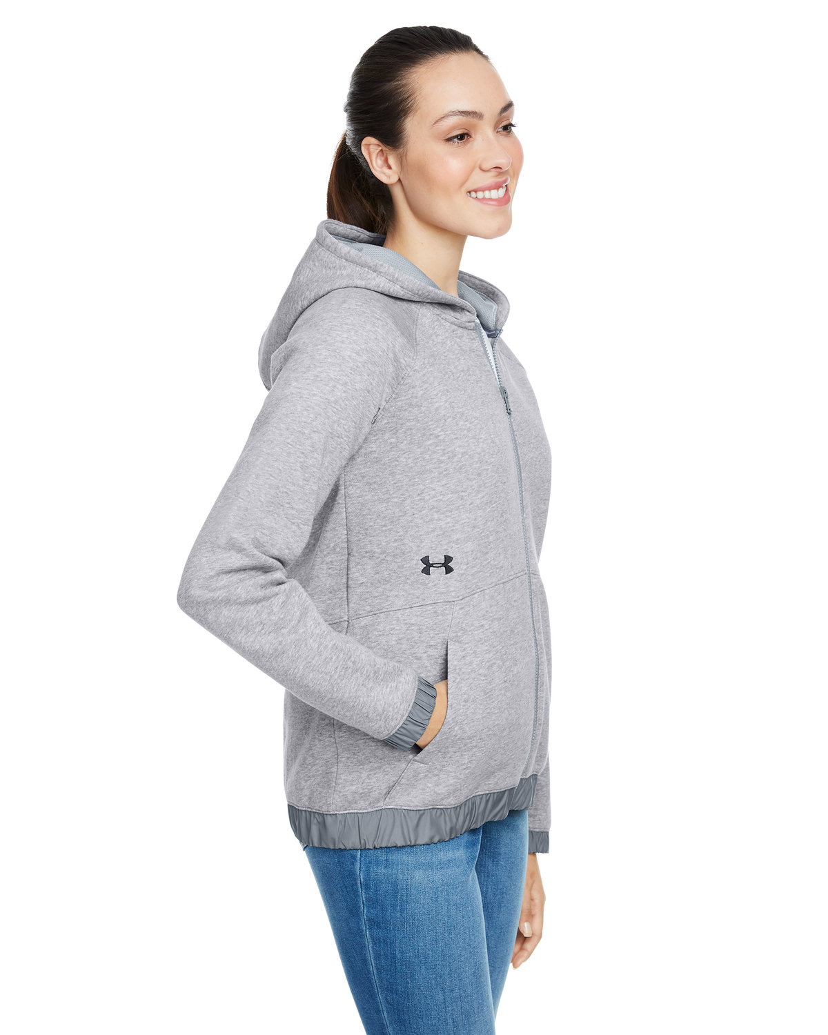 Under Armour Ladies\' Hustle Full-Zip Hooded Sweatshirt 