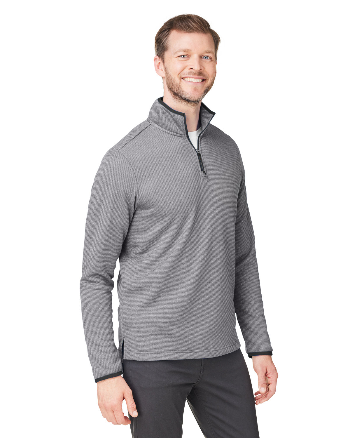 CORE365 Men\'s Venture Heathered Stripe Quarter-Zip