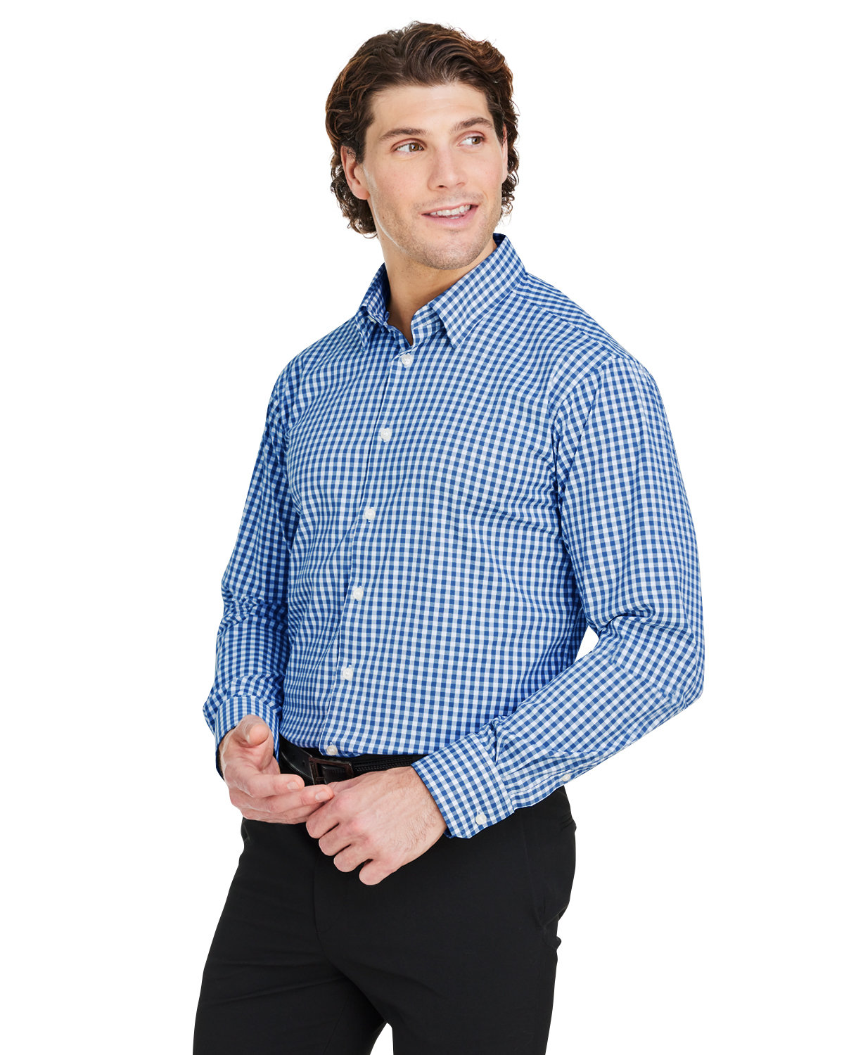 Devon & Jones CrownLux PerformanceÂ® Men\'s Gingham Shirt