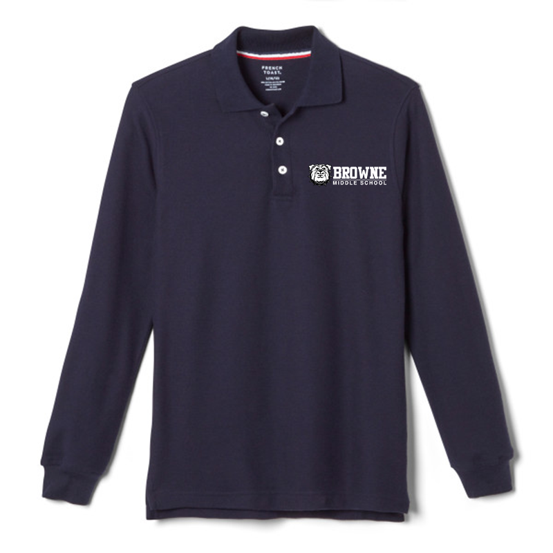 Browne Middle School Youth Long Sleeve Polo