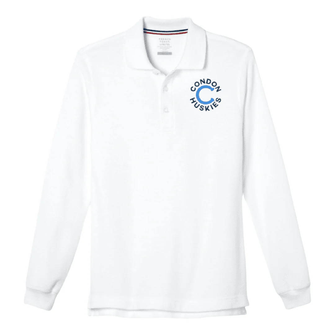 Condon Huskies School Youth Long Sleeve Polo