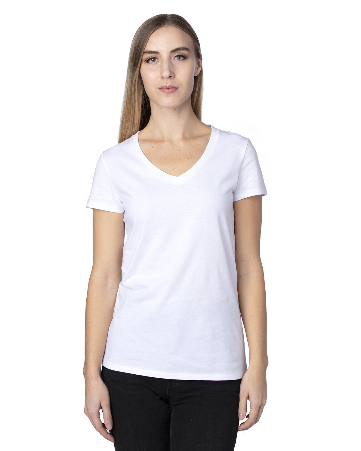 [AB] Threadfast Apparel Ladies' Ultimate CVC V-Neck T-Shirt