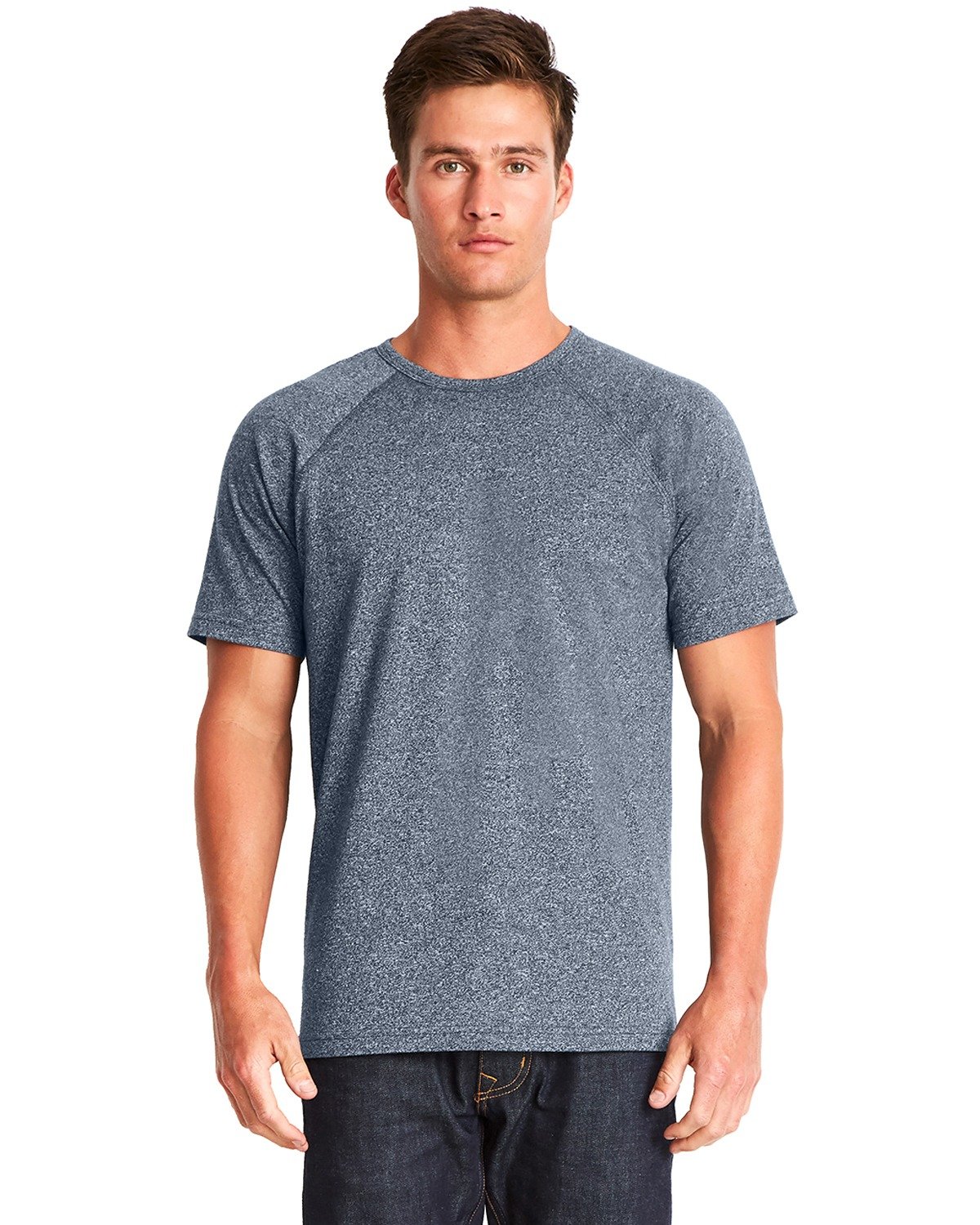 [AB] Next Level Apparel Men's Mock Twist Short-Sleeve Raglan T-Shirt