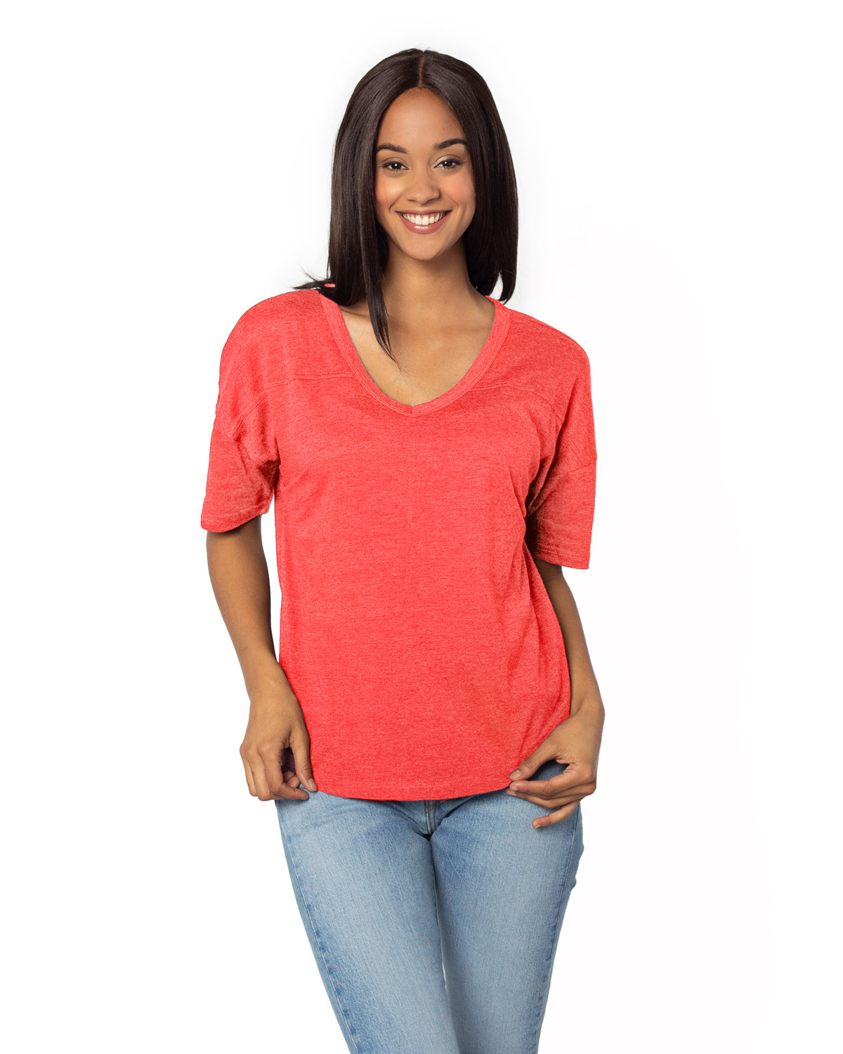 [AB] chicka-d Ladies' Happy Jersey V-Neck