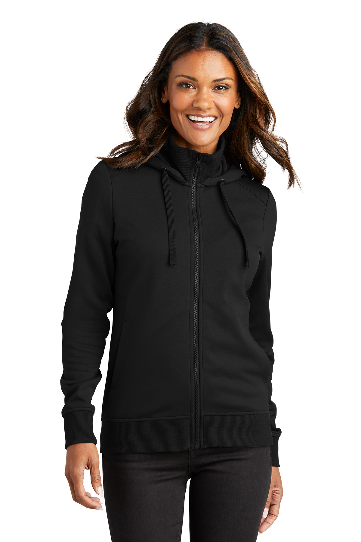 Port AuthorityÂ® Ladies Smooth Fleece Hooded Jacket