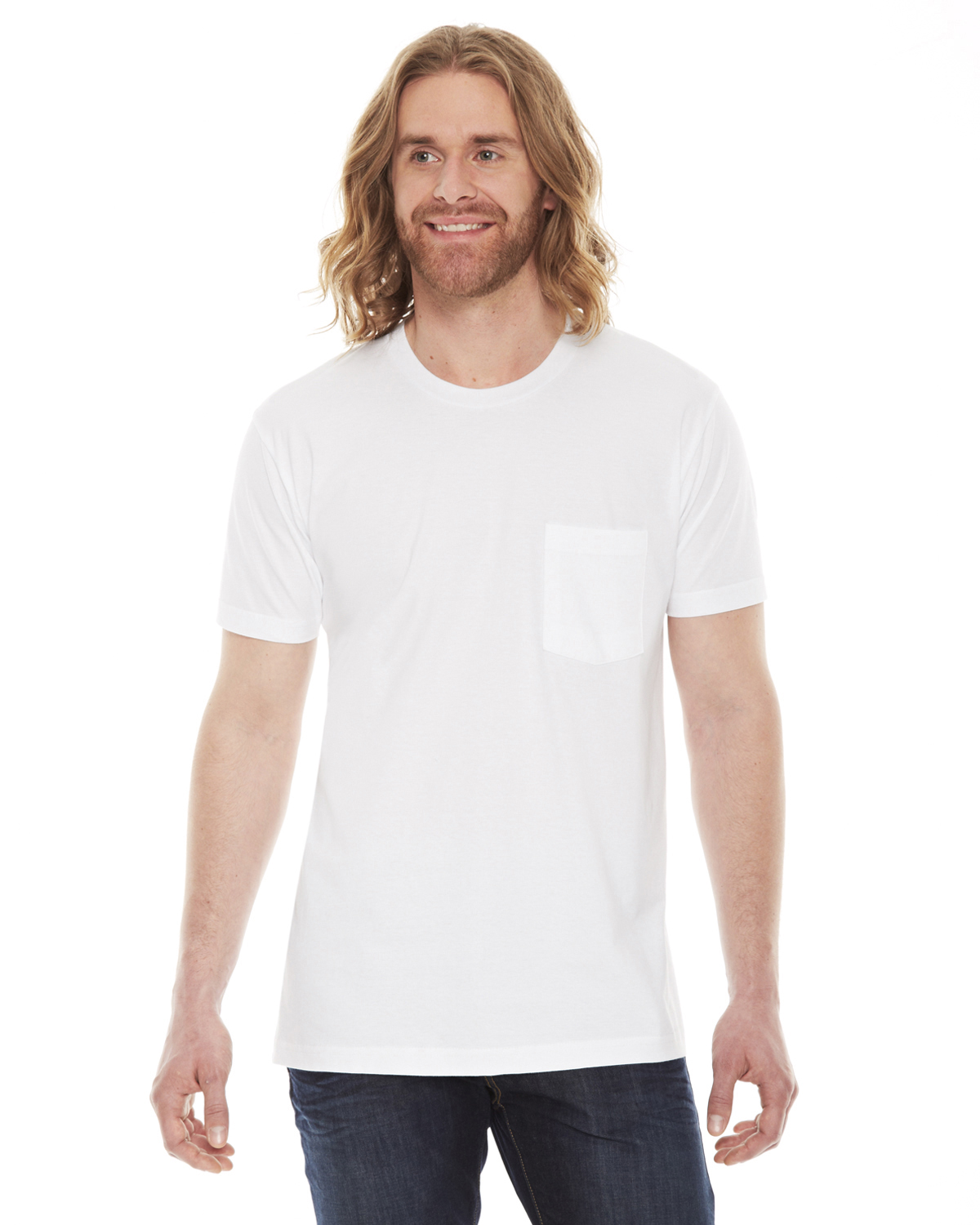 2406W American Apparel Unisex Fine Jersey Pocket Short-Sleeve T-Shirt