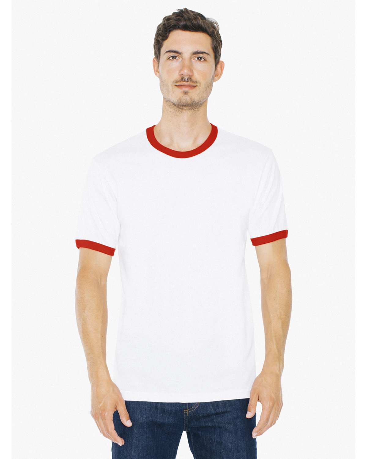 2410W American Apparel Unisex Fine Jersey Ringer T-Shirt