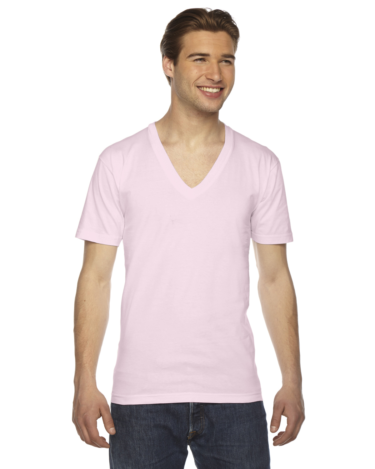 2456W American Apparel Unisex Fine Jersey Short-Sleeve V-Neck T-Shirt