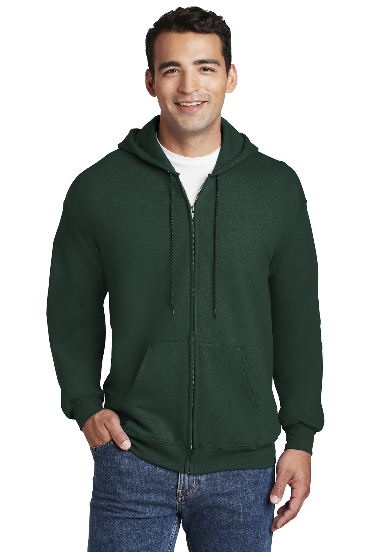 F280 Hanes Adult 9.7 oz. Ultimate CottonÂ® 90/10 Full-Zip Hood