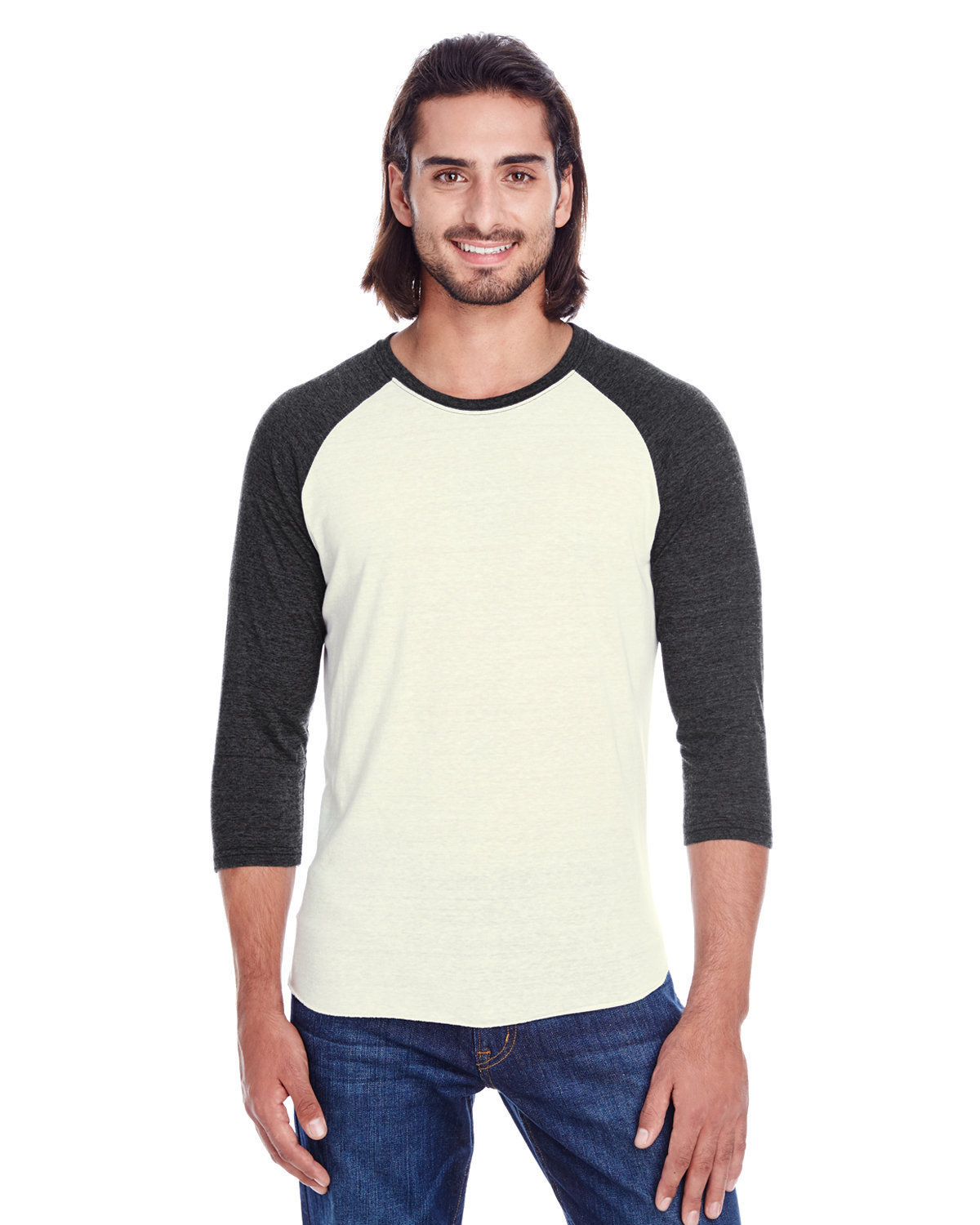 [AB] Threadfast Apparel Unisex Triblend Three-Quarter Sleeve Raglan