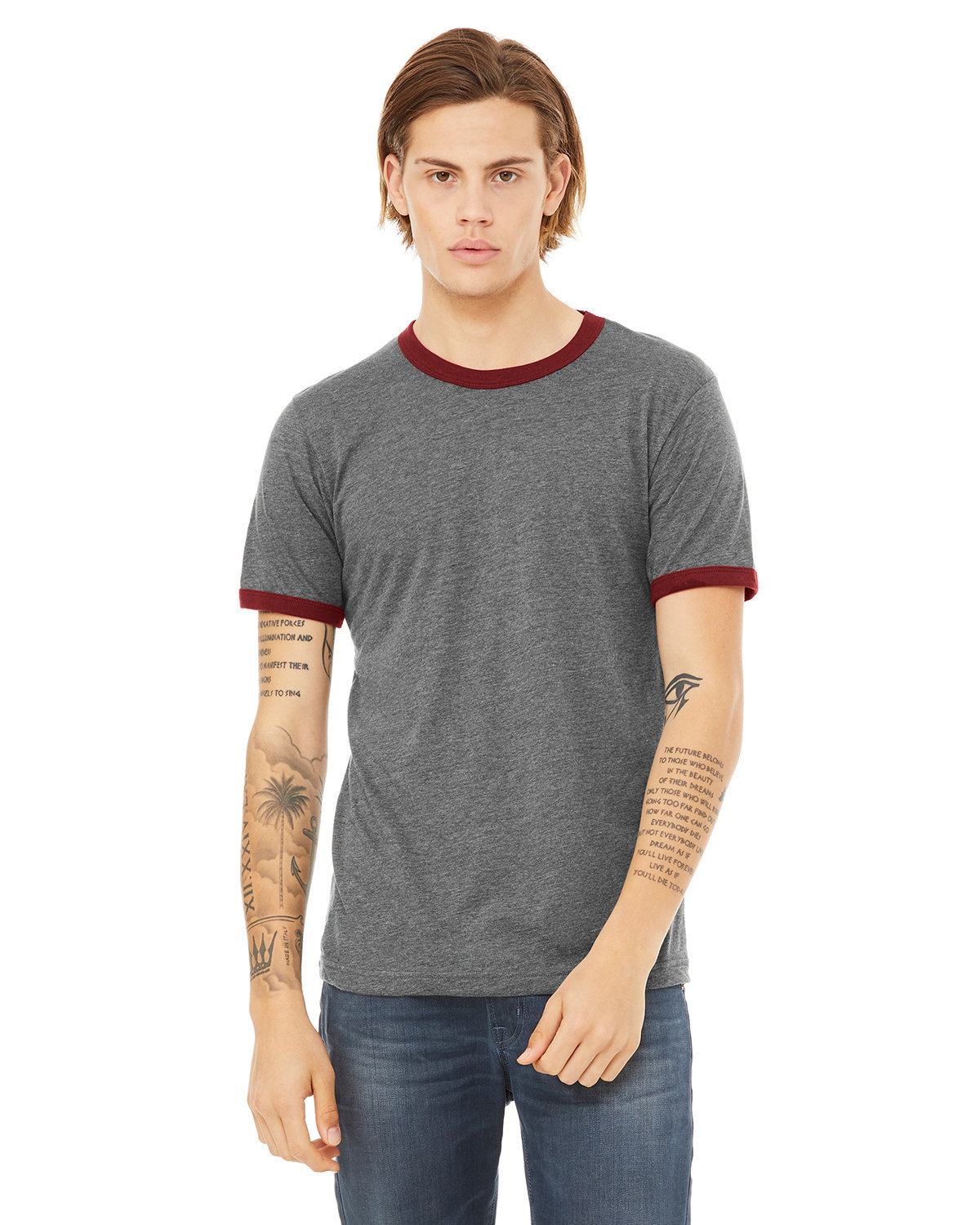 [AB] Bella + Canvas Men's Jersey Short-Sleeve Ringer T-Shirt