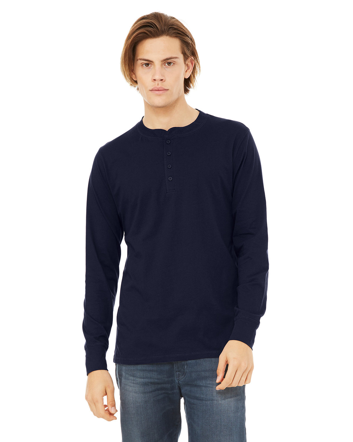 [AB] Bella + Canvas Men's Jersey Long-Sleeve Henley