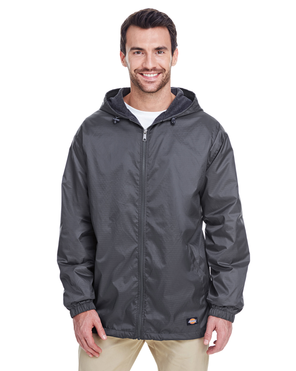 33237 Dickies Men\'s Fleece-Lined Hooded Nylon Jacket