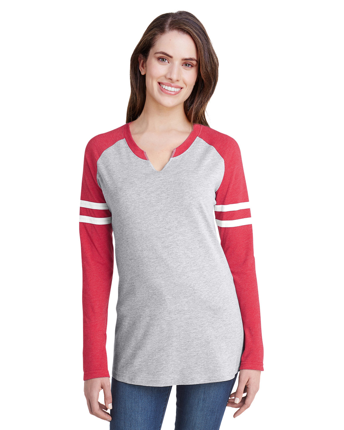 [AB] LAT Ladies' Gameday Mash-Up Long Sleeve Fine Jersey T-Shirt