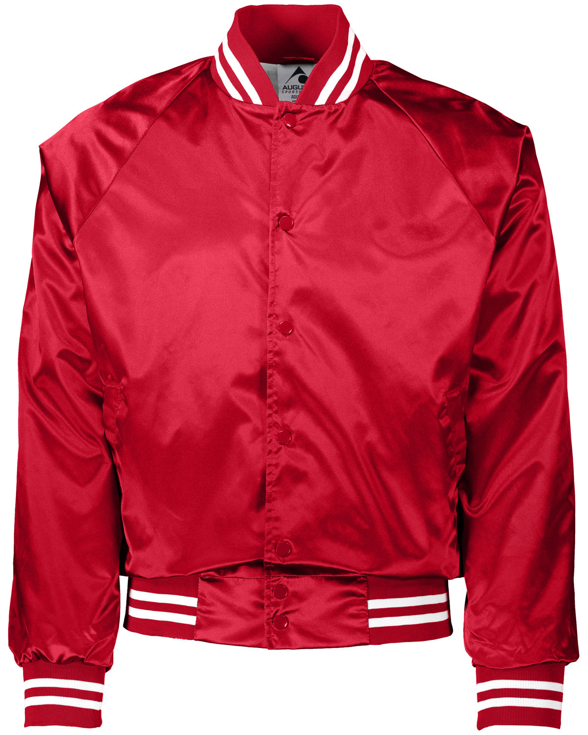 [AB] Augusta Sportswear Unisex Striped Trim Satin Baseball Jacket