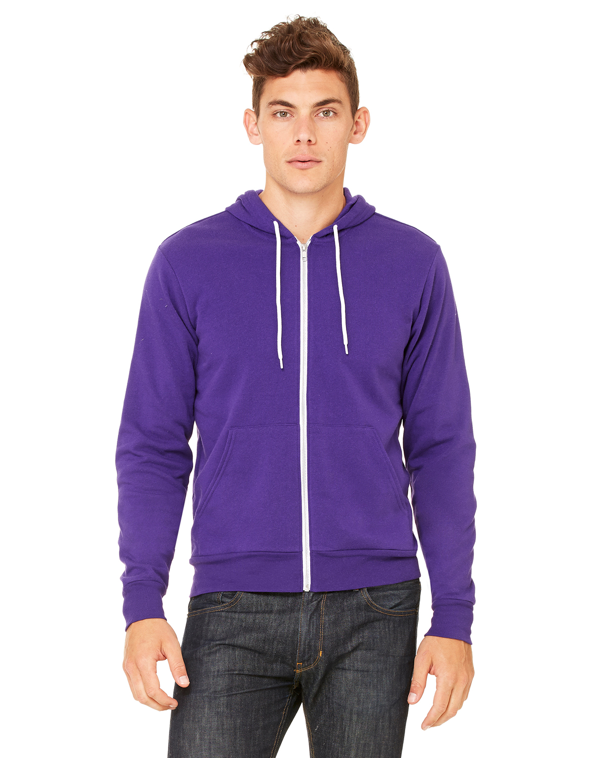 3739 Bella + Canvas Unisex Poly-Cotton Fleece Full-Zip Hooded Sweatshirt
