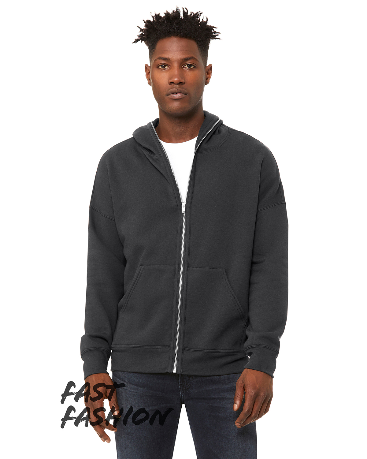 Bella + Canvas Unisex Full-Zip Fleece with Zippered Hood