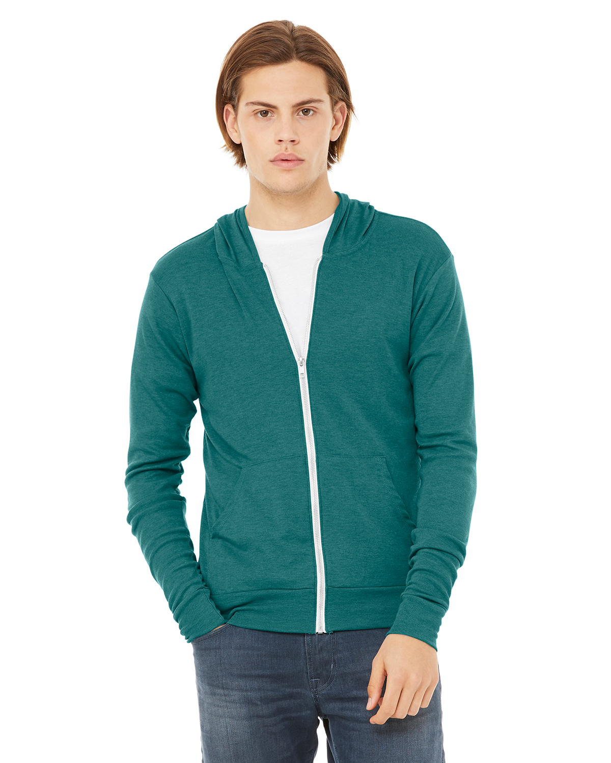 3939 Bella + Canvas Unisex Triblend Full-Zip Lightweight Hoodie