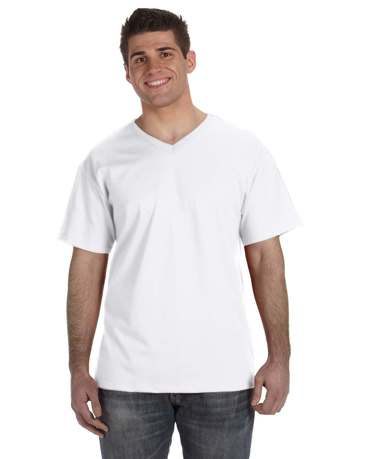 39VR Fruit of the Loom Adult 5 oz. HD Cotton™ V-Neck T-Shirt