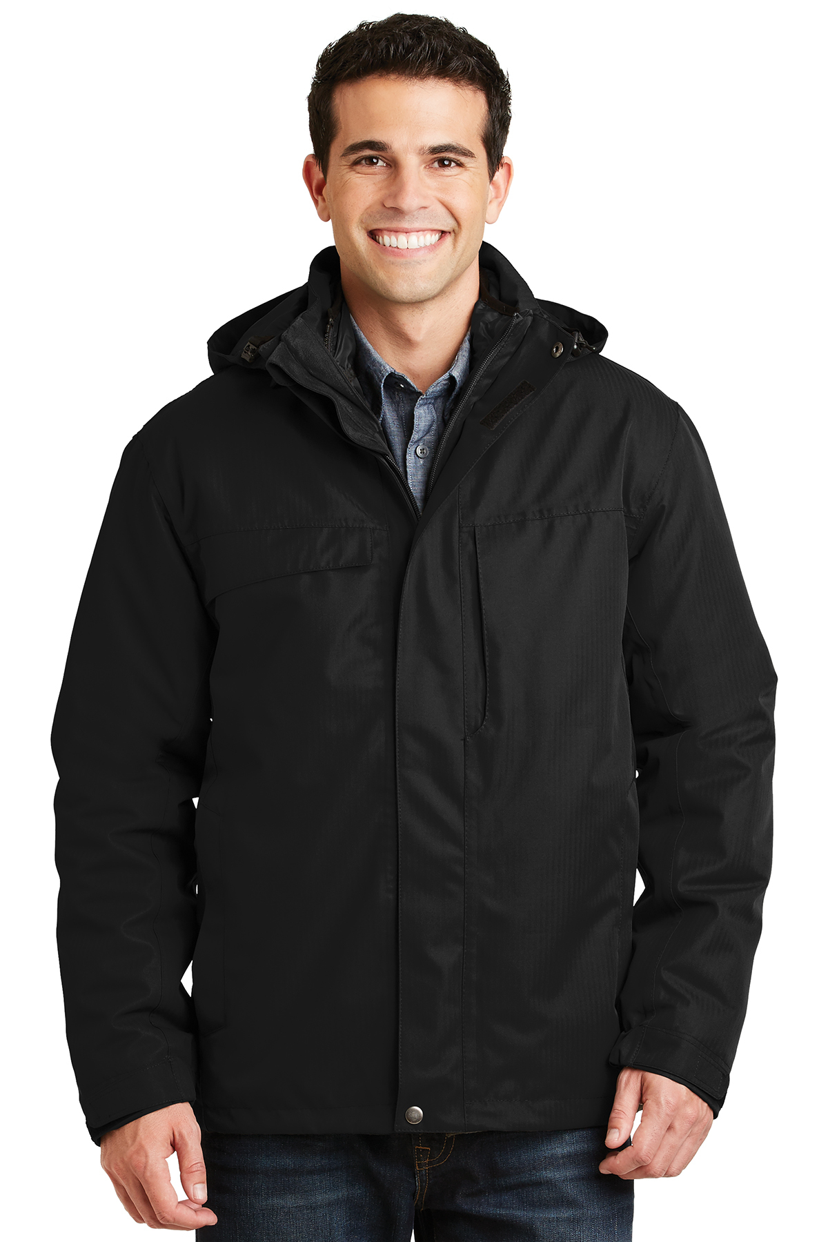 J302  Port AuthorityÂ® Herringbone 3-in-1 Parka