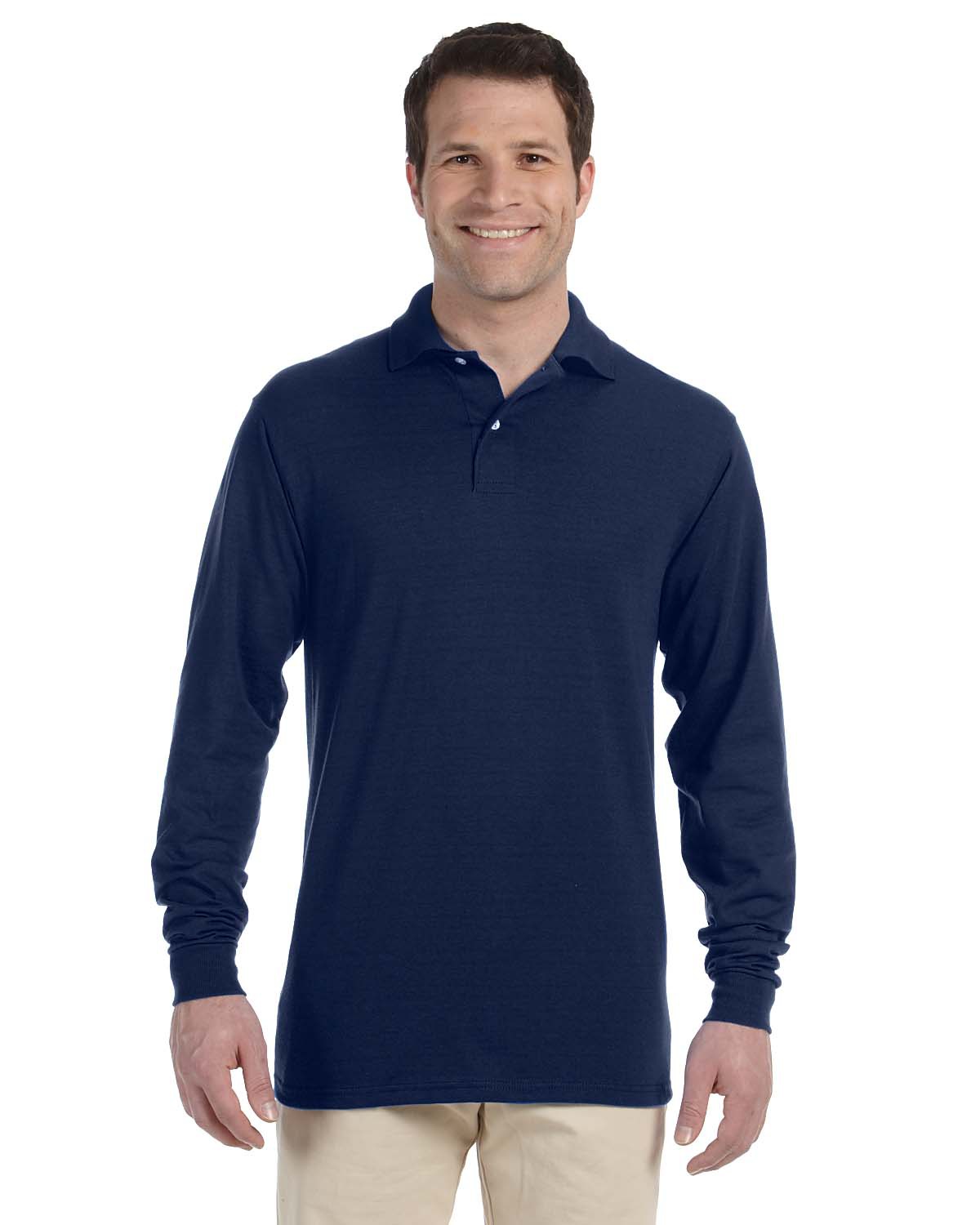 437ML  Jerzees Adult 5.6 oz. SpotShield™ Long-Sleeve Jersey Polo