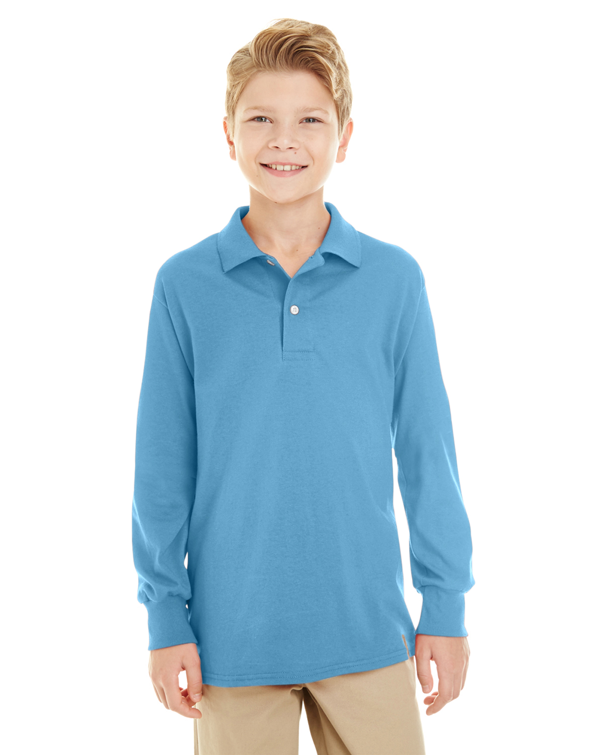 437YL   Jerzees Youth 5.6 oz. SpotShield™ Long-Sleeve Jersey Polo