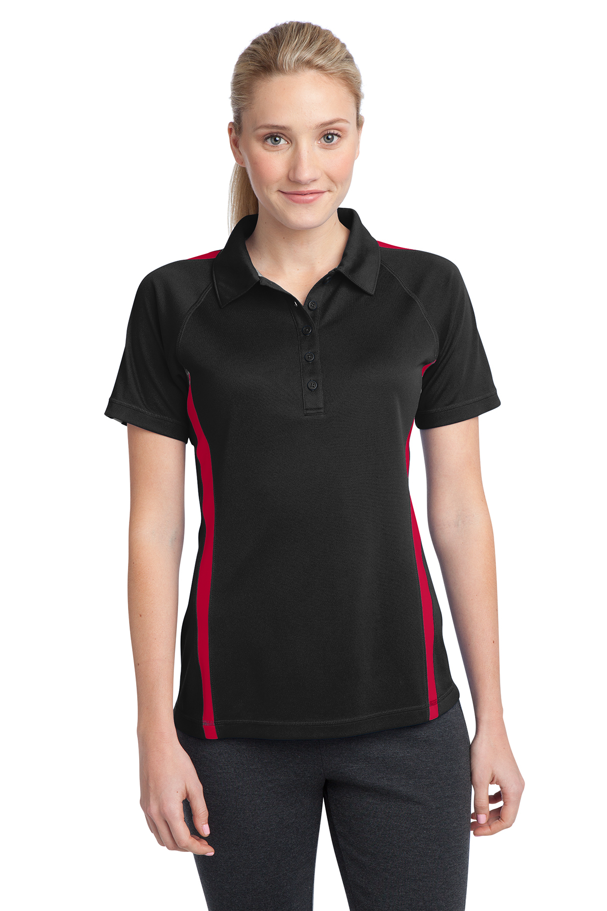 Sport-TekÂ® Ladies PosiChargeÂ® Micro-Mesh Colorblock Polo