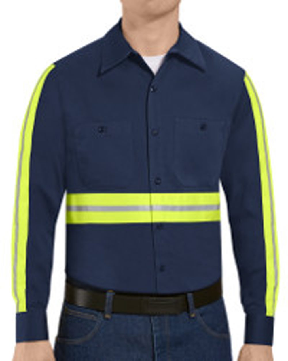 36030 Enhanced Visibility Long Sleeve Cotton Work Shirt - SC30E         