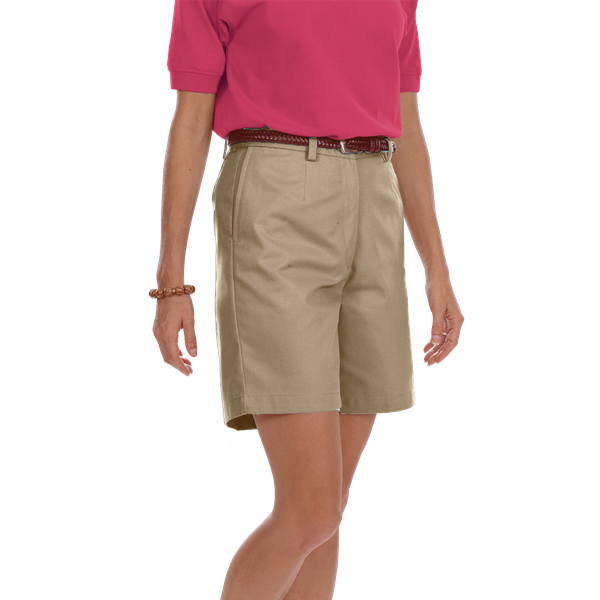 [BG] Ladies' Teflon Twill Flat Front Short