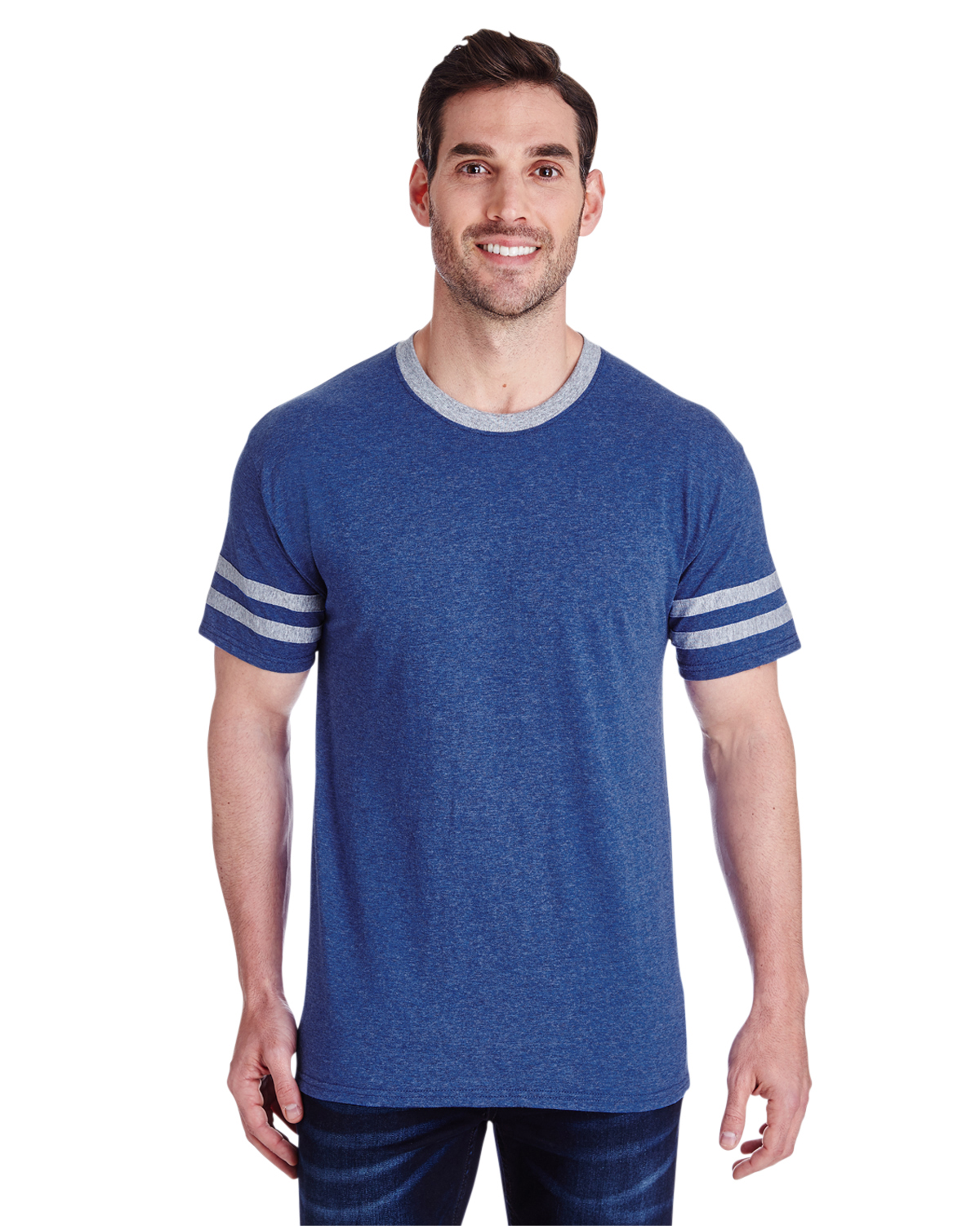 602MR   Jerzees Adult 4.5 oz. TRI-BLEND Varsity Ringer T-Shirt