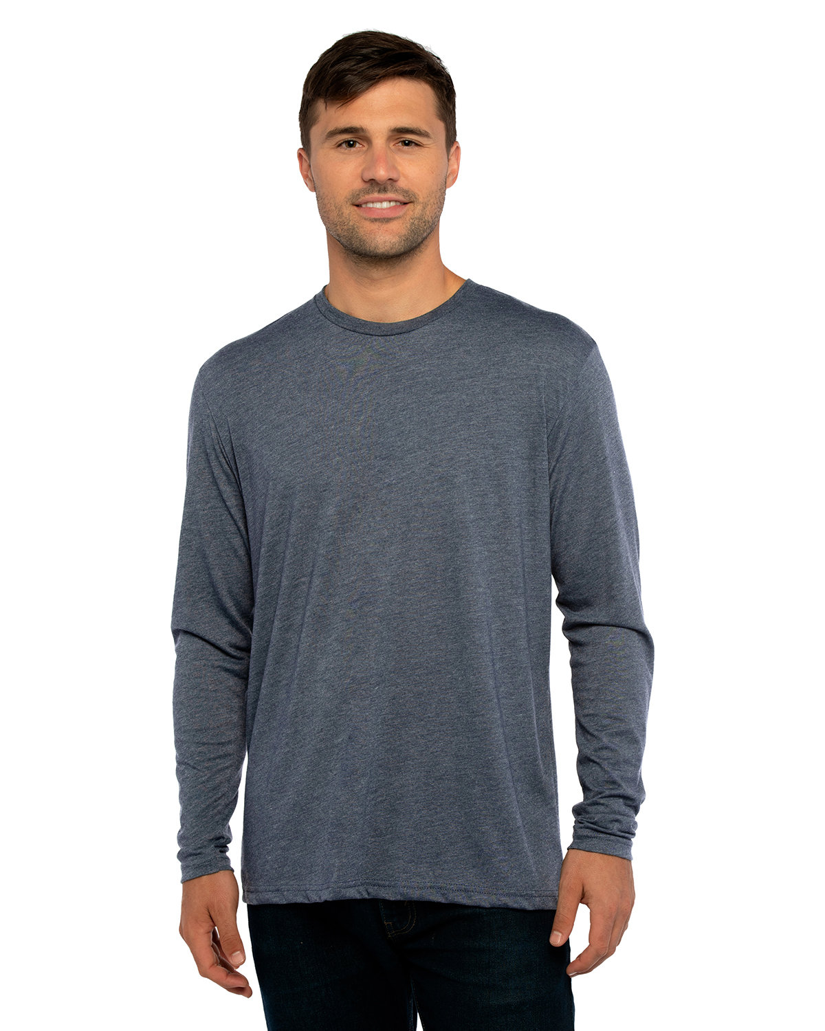 [AB] Next Level Apparel Men's Triblend Long-Sleeve Crew