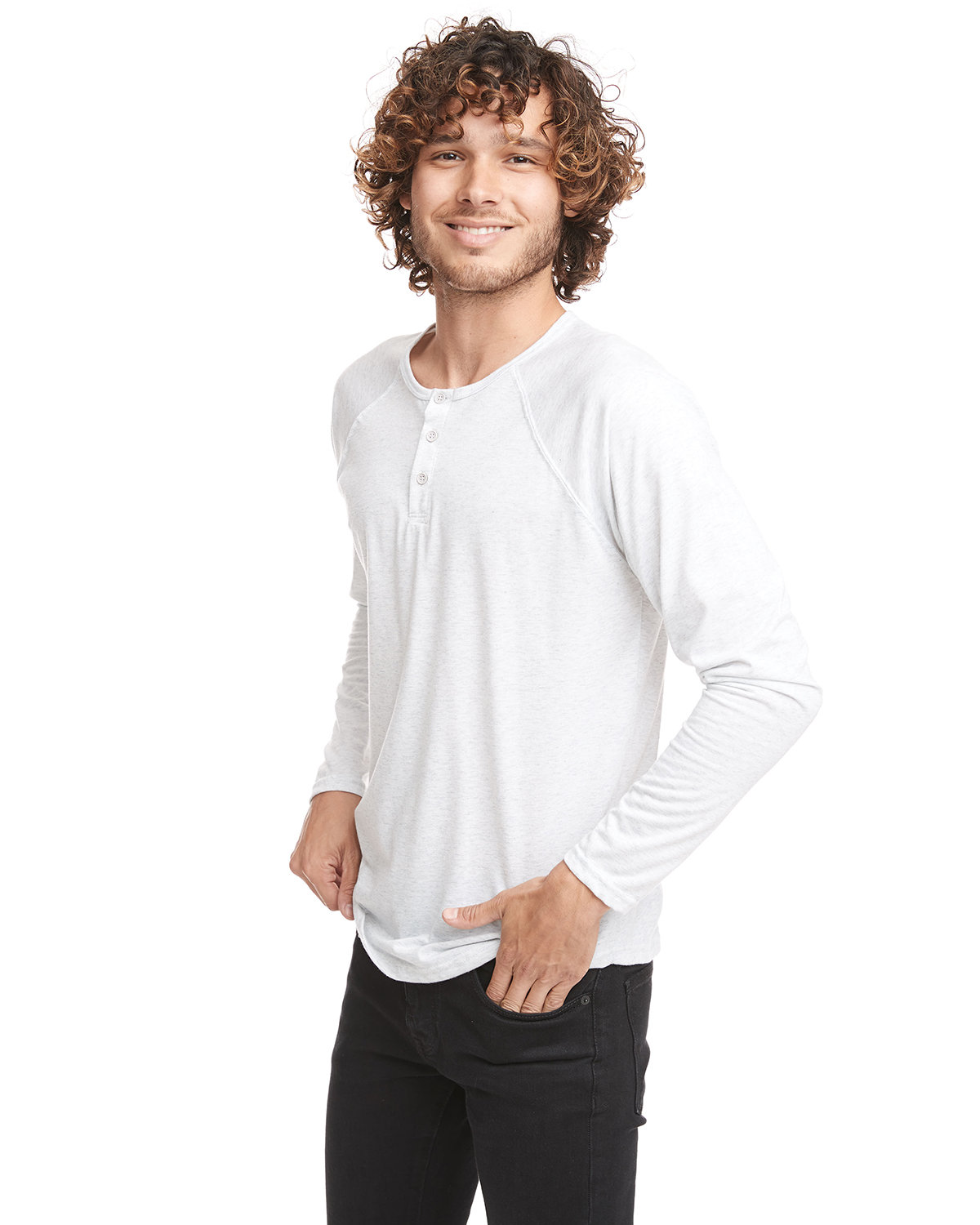 [AB] Next Level Apparel Men's Triblend Long-Sleeve Henley