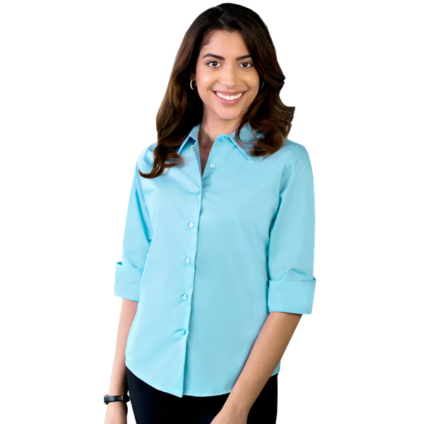 [BG] Ladies' 3/4 Sleeve Stretch Poplin Shirt