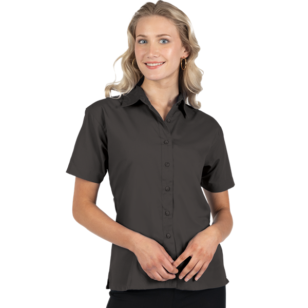 [BG] Ladies' S/S Superblend Poplin Shirt with Matching Buttons