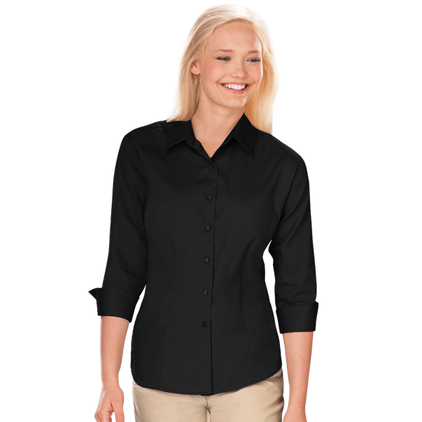 [BG] Ladies' 3/4 Sleeve Fine Line Twill Shirt