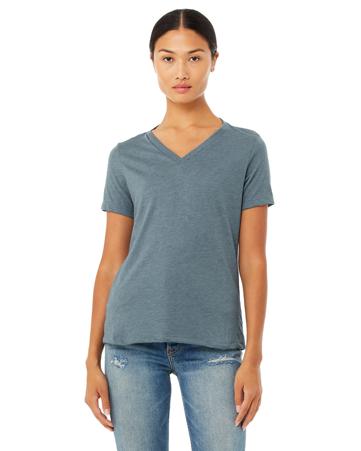 [AB] Bella + Canvas Ladies' Relaxed Heather CVC Jersey V-Neck T-Shirt