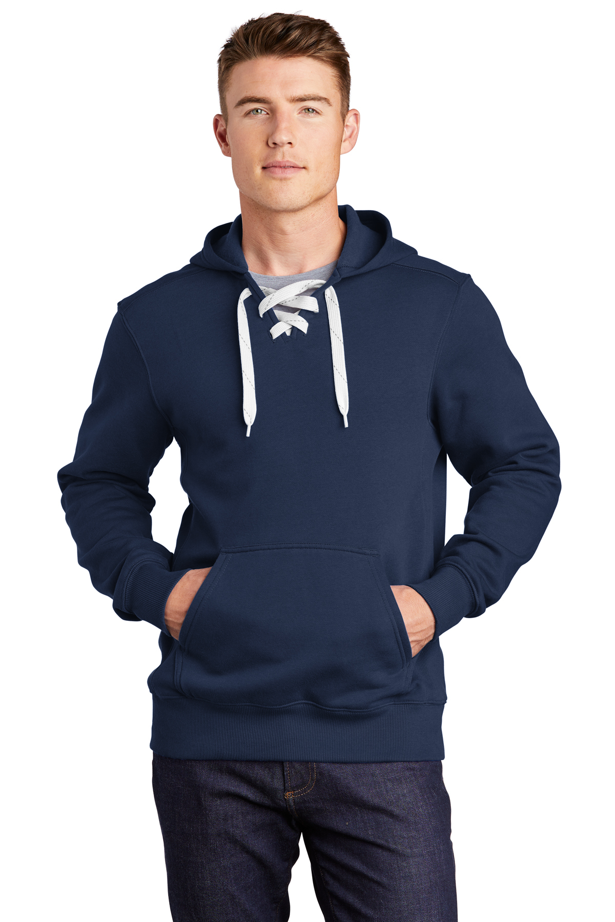 Sport-TekÂ® Lace Up Pullover Hooded Sweatshirt