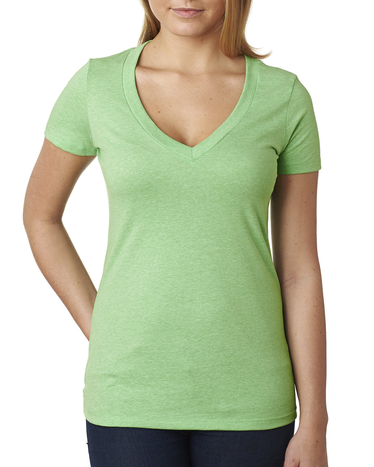 [AB] Next Level Apparel Ladies' CVC Deep V-Neck T-Shirt