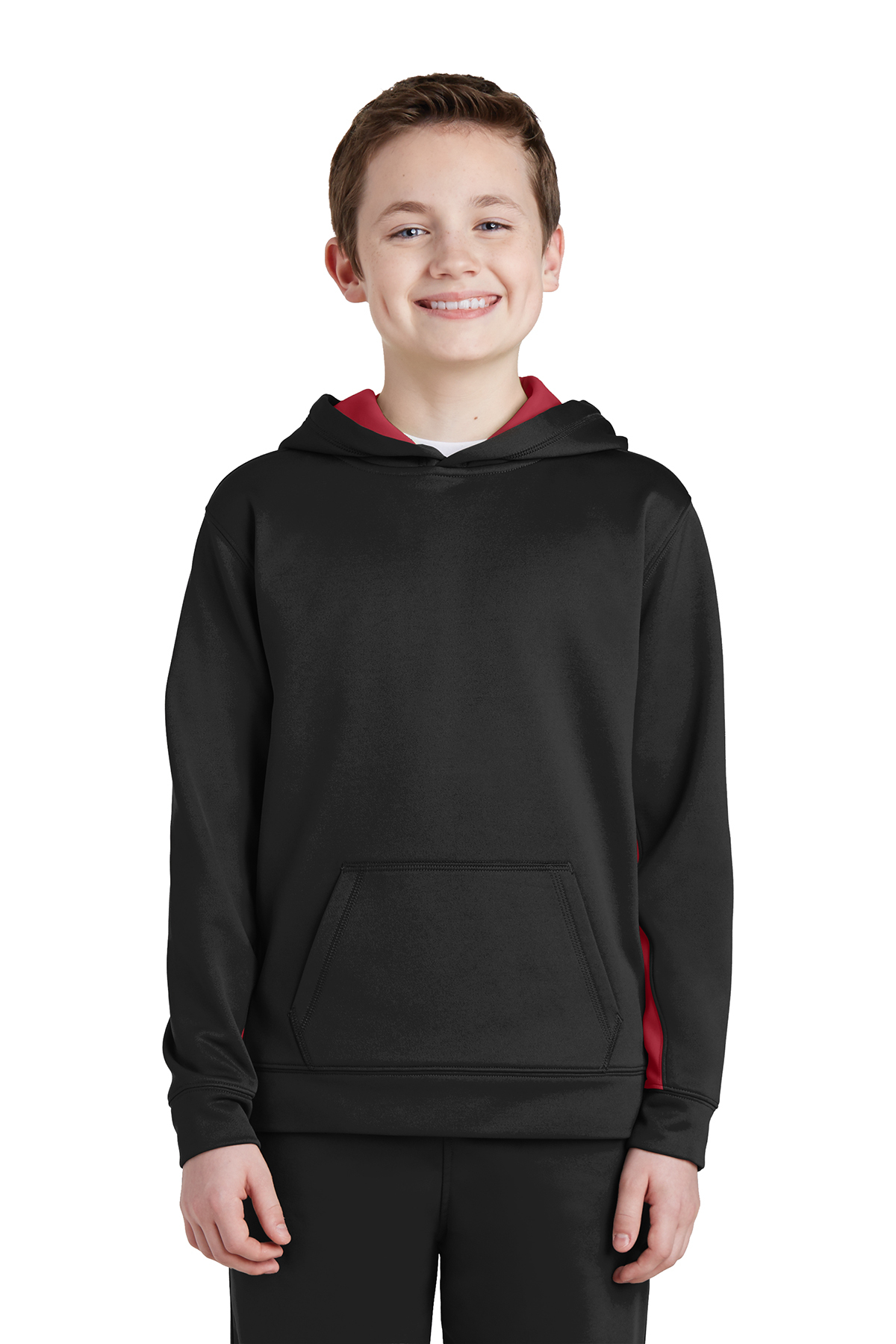 Sport-TekÂ® Youth Sport-WickÂ® Fleece Colorblock Hooded Pullover