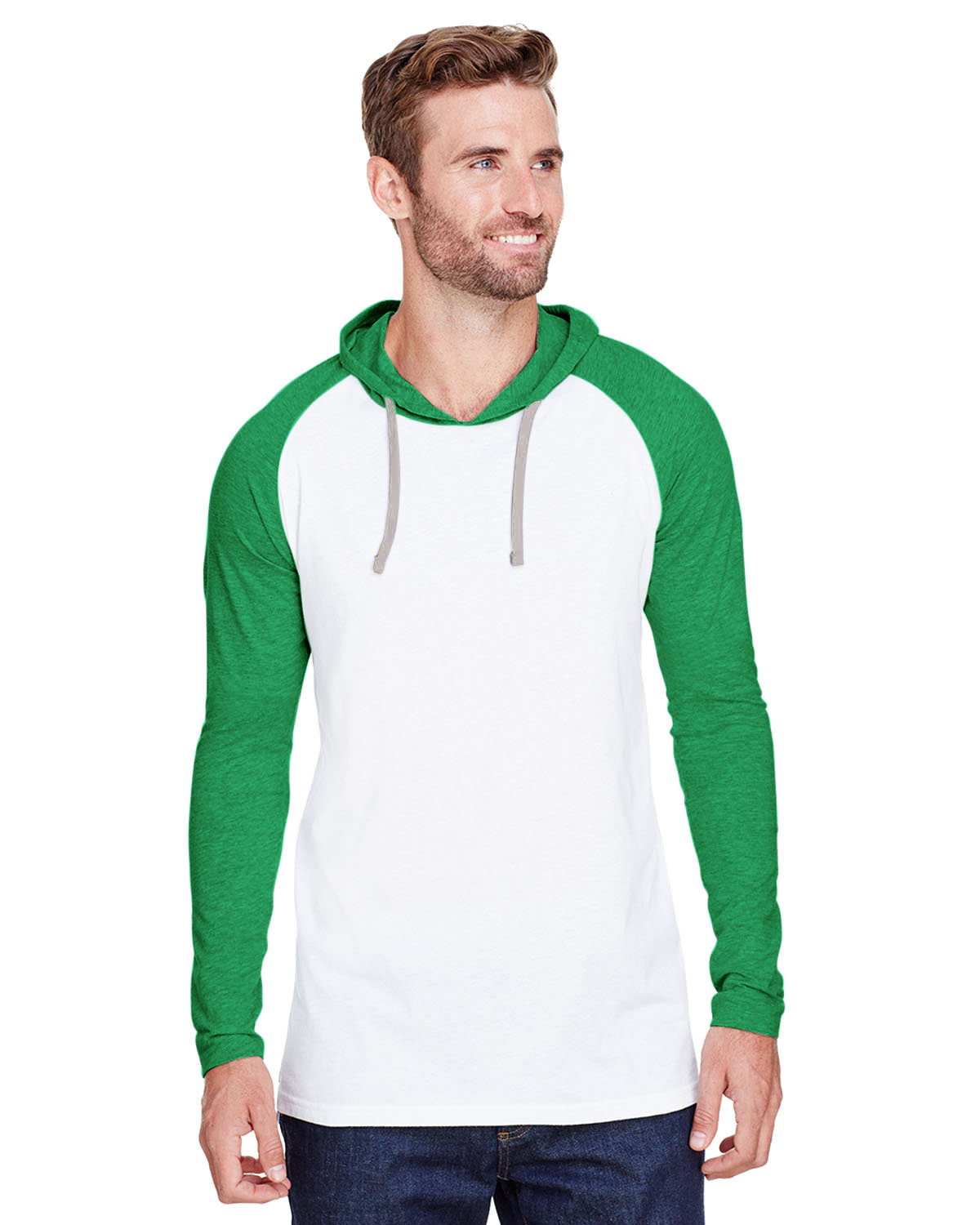 [AB] LAT Men's Hooded Raglan Long Sleeve Fine Jersey T-Shirt