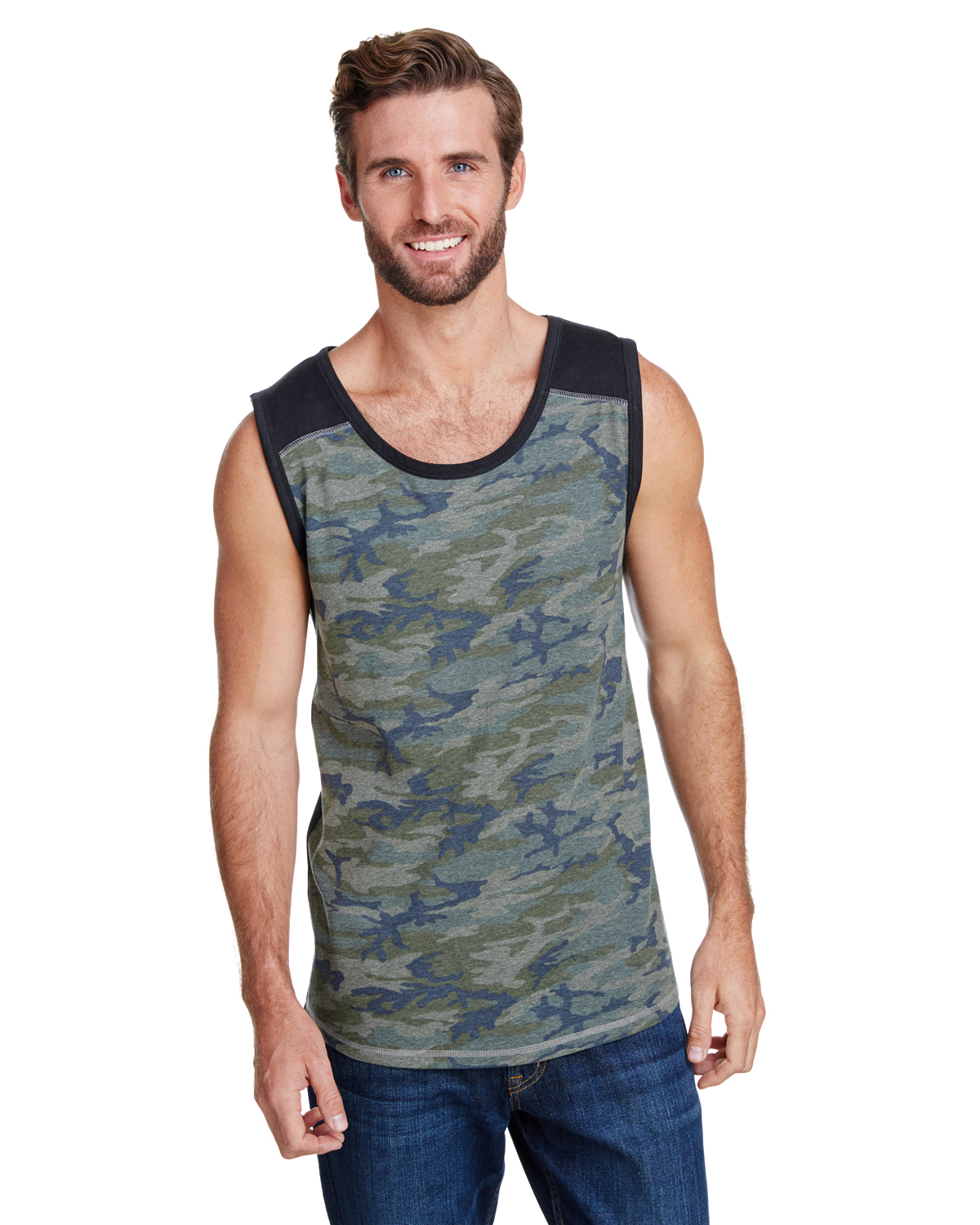 6919  LAT Men\'s Contrast Back Tank