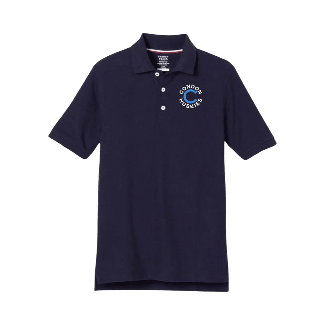 Condon Huskies School  Adult Short Sleeve Polo