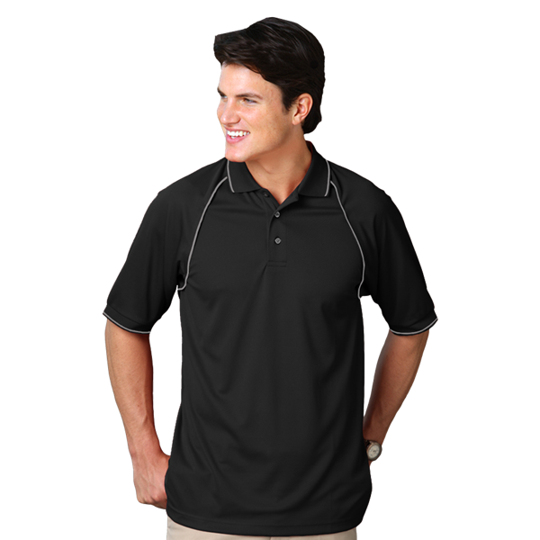 [BG] Men's Wicking Contrast Piping Polo