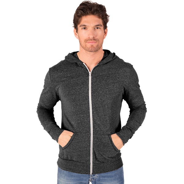 [BG] Adult Triblend Contrast Zip Front Hoodie