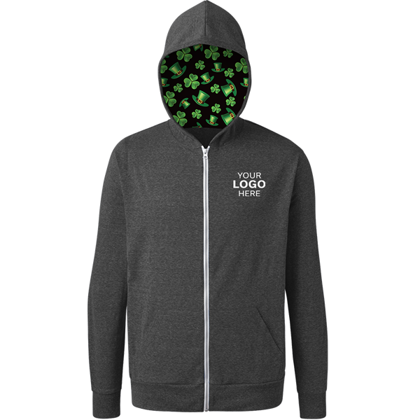 [BG] St. Patrickâ€™s themed Triblend Contrast Zip Front Hoodie